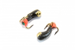 Мормышка вольфрамовая &quot;Чёртик тройник со стразом&quot; золото 3мм