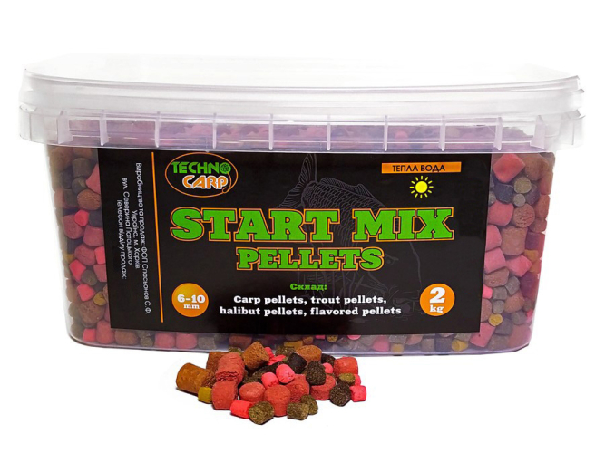 Пеллетс Texnokarp Start Mix 6-10мм (Теплая вода)