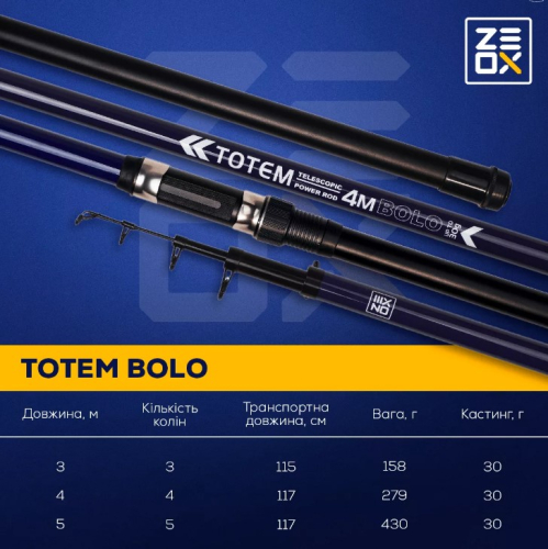Удилище поплавочное болонское ZEOX Totem Bolo 3.00м